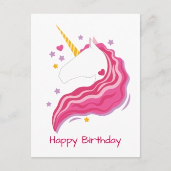 Personalized Pink Magical Unicorn Postcard by PersonalizationShop at Zazzle