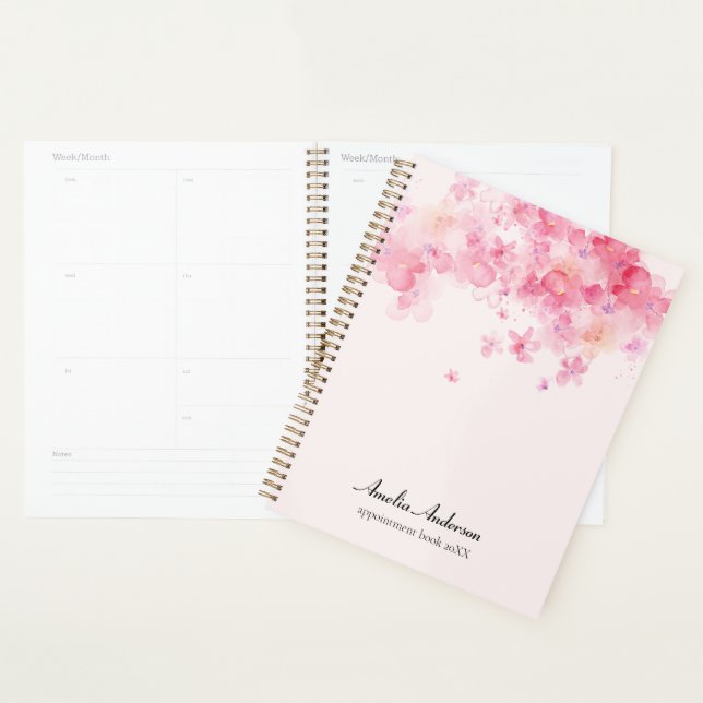 Personalized Pink Makeup Artist Appointment Book Planner (Display)