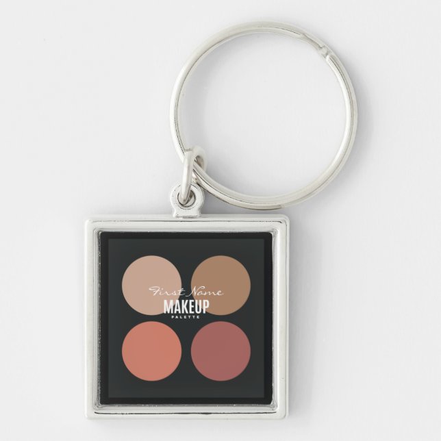 Personalized Pink Makeup Palette Gift Bag Stuffers Keychain (Front)