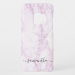 Personalized Pink Marble Case-Mate Samsung Galaxy S9 Case<br><div class="desc">This pink marble phone case design is stylish and modern,  the elegant font is so chic and unique. Personalize it with her name.

Tip: When personalizing keep the little square characters to retain the long embellishments on the name.</div>