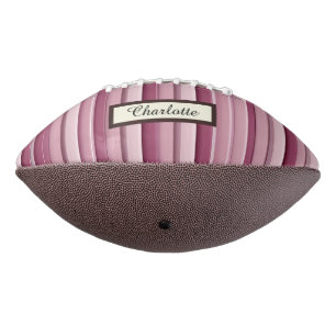 Personalized Pink Mauve Stripes Football