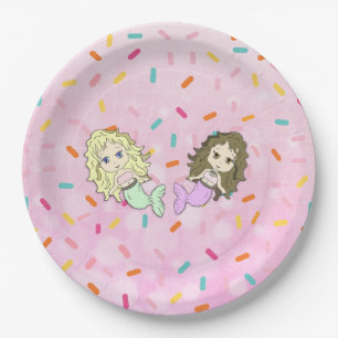 Personalized Pink Mermaid Birthday Plates