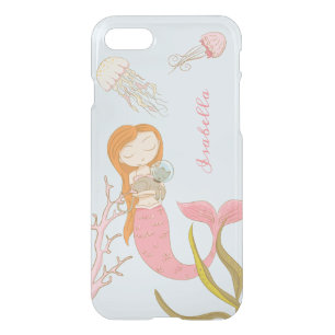 Personalized Pink Mermaid Ocean Clear iPhone case