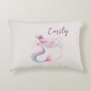 Personalized Pink Mermaid Pillow