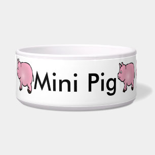 Personalized Pink Mini Pig Bowl