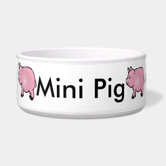 Personalized Pink Mini Pig Bowl