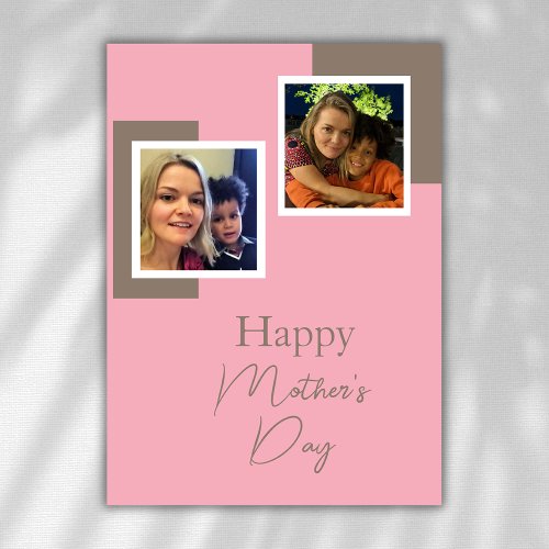 Personalized Pink Modern Photo Mothers Day