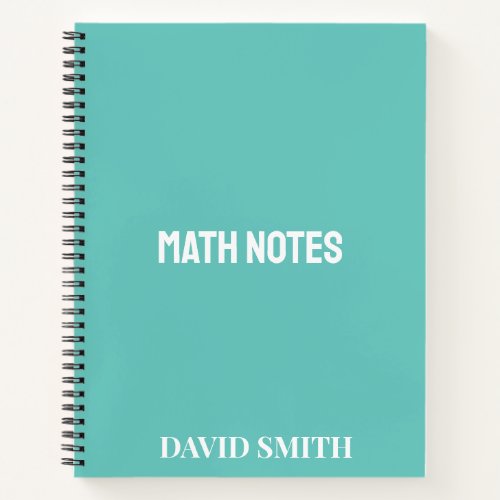 Personalized Pink Modern School Math Notes  Notebook