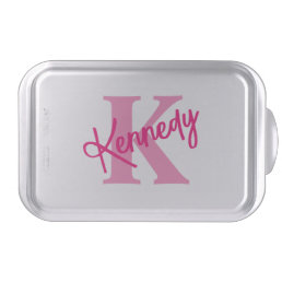 Personalized Pink Monogram and Name Cake Pan