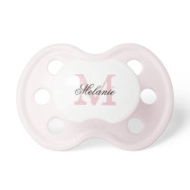Personalized pink monogram baby pacifier for girl Personalized pink monogram baby pacifier for girl
