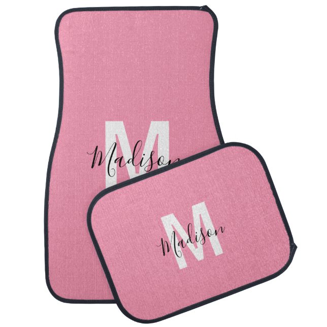 Personalized Pink Monogram Car Floor Mat (Set)