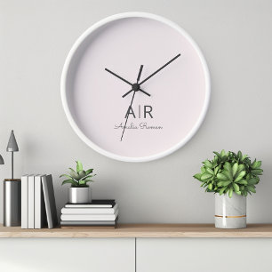 Personalized Pink Monogram Clock