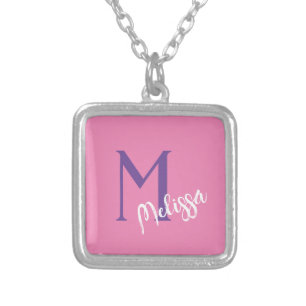 Personalized Pink Monogram Necklace – Minimalist 