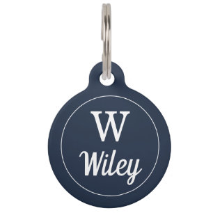 Personalized Pink Monogram Pet Name ID Tag