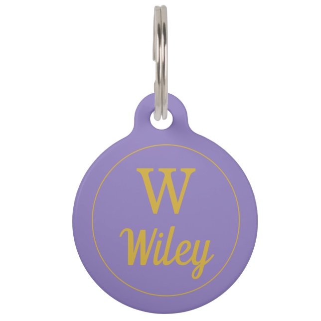 Personalized Pink Monogram Pet Name  Pet ID Tag (Front)