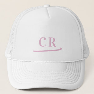 Personalized Pink Monogrammed Initials Minimalist  Trucker Hat
