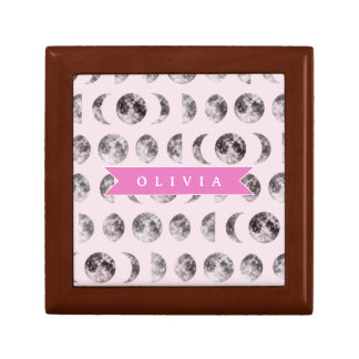 Personalized Pink Moon Phase Celestial Name Gift Box