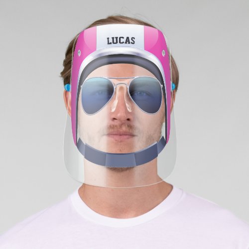 Personalized Pink Motorcycle Helmet  Sunglasses Face Shield