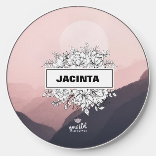 PERSONALIZED Pink Mountain Sunrise Phone Charger