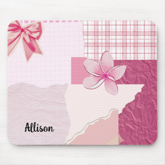 Personalized Pink Mouse Pad (Front)