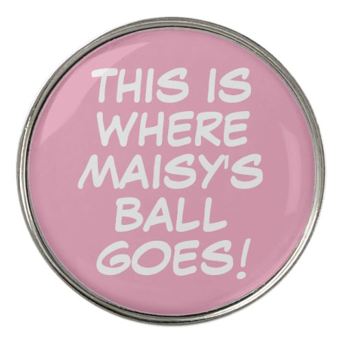 Personalized Pink Name And Message Golf Ball Marker
