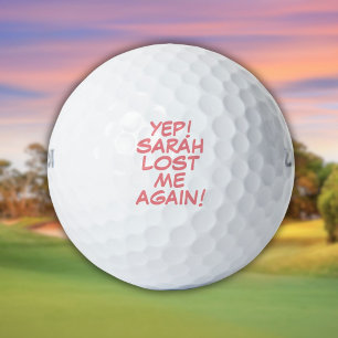 Personalized Pink Name Funny Lost Message Golf Balls
