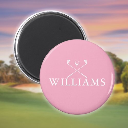Personalized Pink Name Golf Clubs Magnet