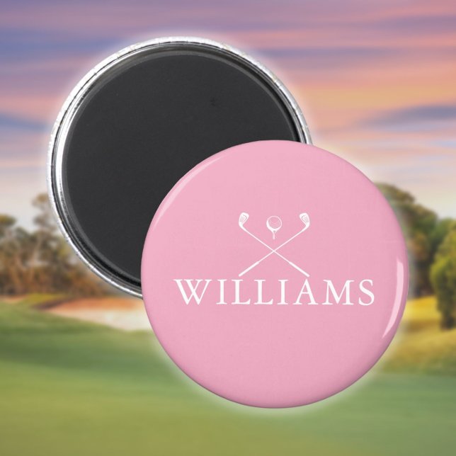 Personalized Pink Name Golf Clubs Magnet (Personalized Pink Name Golf Clubs Magnet)