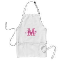 Personalized pink name monogram apron for women Personalized pink name monogram apron for women