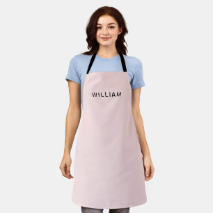 Personalized Pink & Name Monogram Elegant Custom Apron