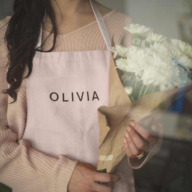 Personalized Pink & Name Monogram | Elegant Custom Apron (Creator Uploaded)