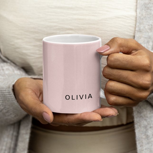 Personalized Pink & Name Monogram | Elegant Custom Coffee Mug (Creator Uploaded)