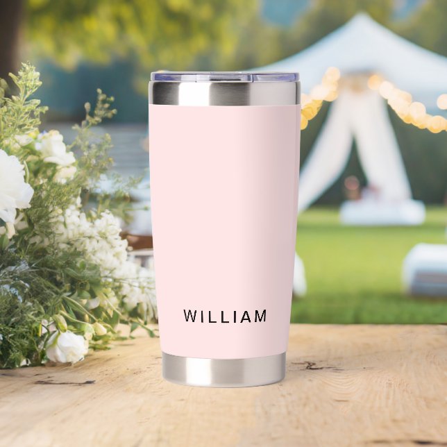 Personalized Pink & Name Monogram | Elegant Custom Insulated Tumbler (Wedding (Rotated))