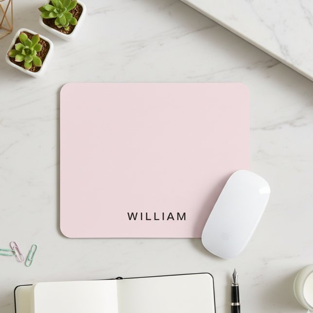Personalized Pink & Name Monogram | Elegant Custom Mouse Pad (Creator Uploaded)