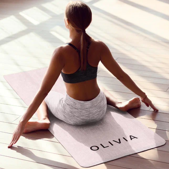 Personalized Pink & Name Monogram | Elegant Custom Yoga Mat
