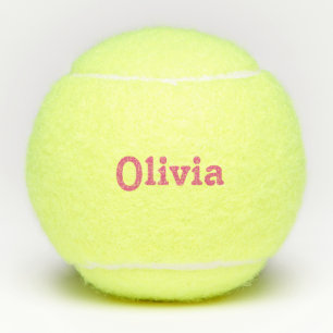 Personalized Pink Name Tennis Balls