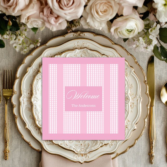 Personalized Pink Napkins Chic Modern Table Set (Personalized Pink Napkins Chic Modern Table Set)