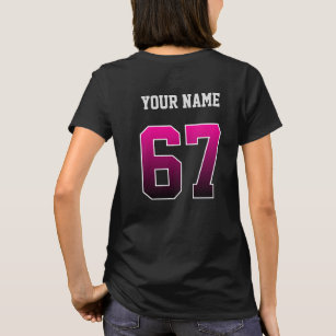 Personalized Pink Number 67 Custom  T-Shirt