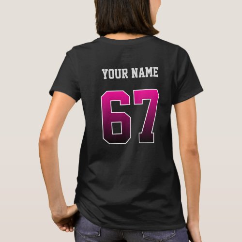 Personalized Pink Number 67 Custom  T_Shirt