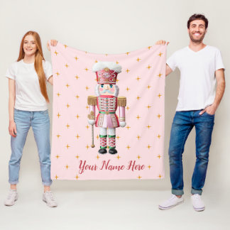 Personalized Pink Nutcracker Christmas Blanket