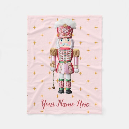 Personalized Pink Nutcracker Christmas Blanket 