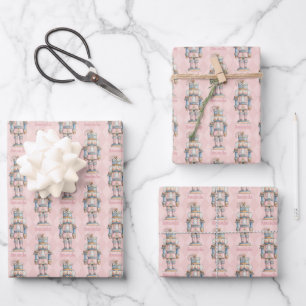 Personalized Pink Nutcracker Christmas Wrapping Paper Sheets
