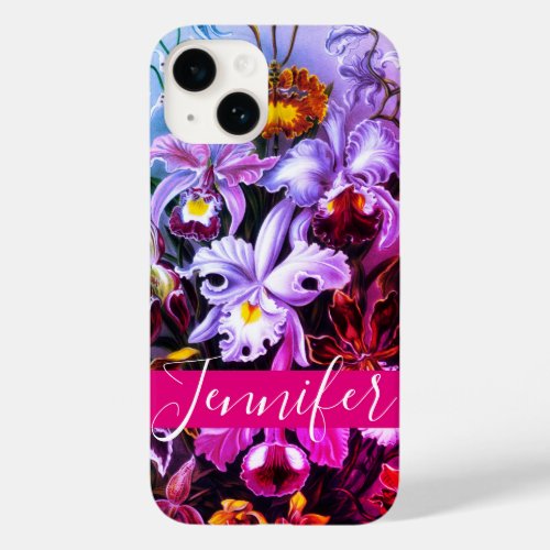 Personalized Pink Ombre Orchids Case_Mate iPhone 14 Case