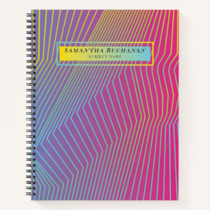 Personalized Pink Ombre Pattern Graph Paper Notebook