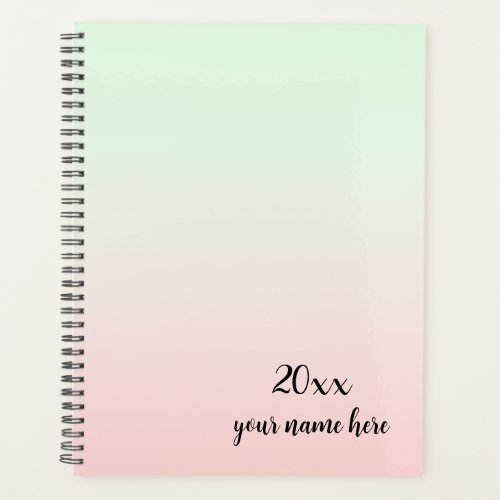 Personalized Pink Ombre Planner Notebook