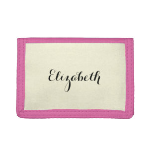 Personalized Pink on Yellow Tri-fold Wallet