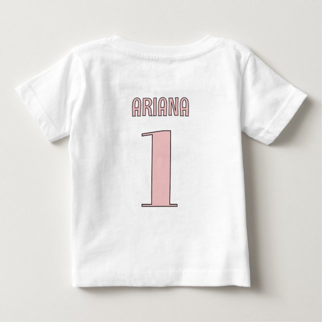 Personalized Pink One Silly Goose First Birthday Baby T-Shirt (Back)