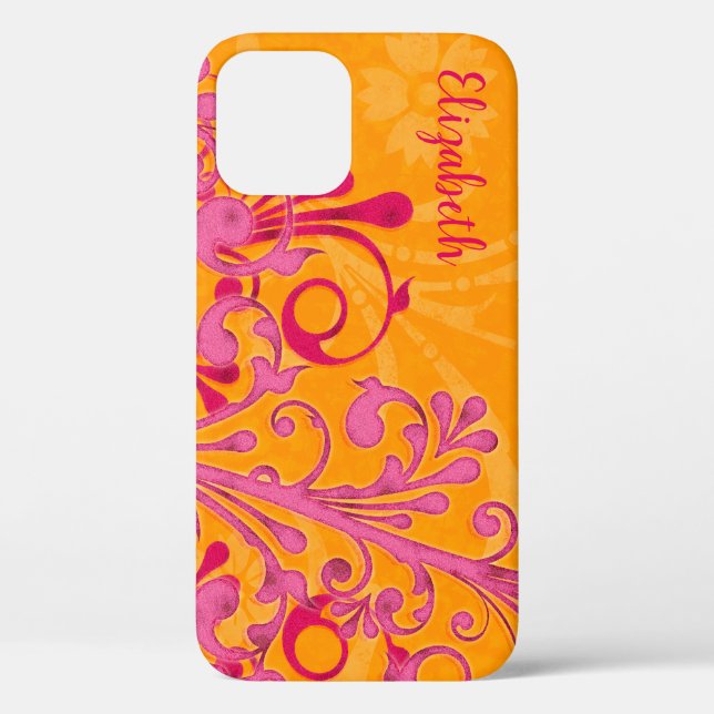 Personalized Pink Orange Floral iPhone 6 case Vibe (Back)