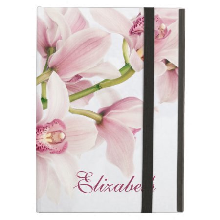 Personalized Pink Orchid Floral Ipad Folio Case