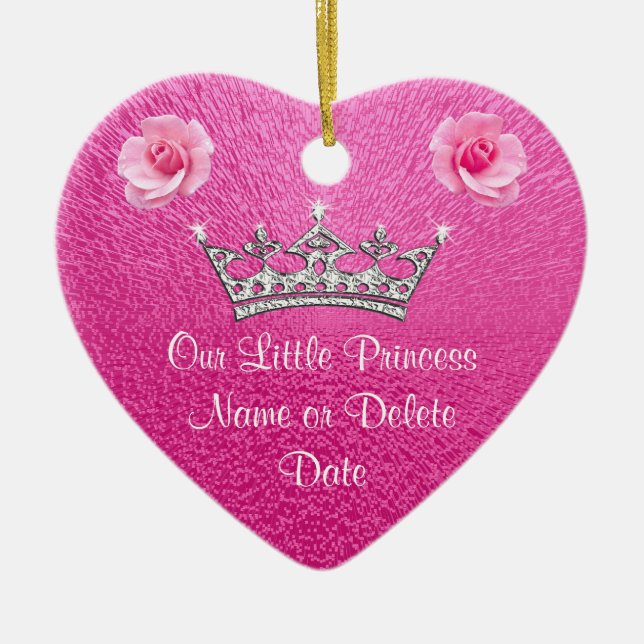 Personalized Pink Our Little a Princess Ornaments (Front)